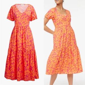J.Crew Factory Puff Sleeved Tiered Dress | Size 10 🌺